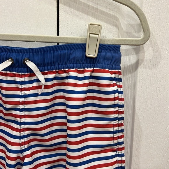 Hanna Andersson Red, White, and Blue Striped Swim Trunks Boys Size 10 - Picture 3 of 7